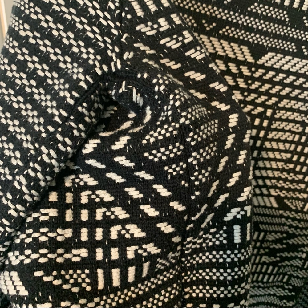 H&M Woven Sweater B&W Blazer Jacket 100% Cotton - Picture 7 of 10